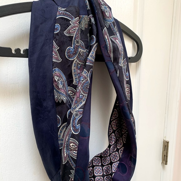 Upcycled Handmade Silk Infinity Scarf - Picture 4 of 4